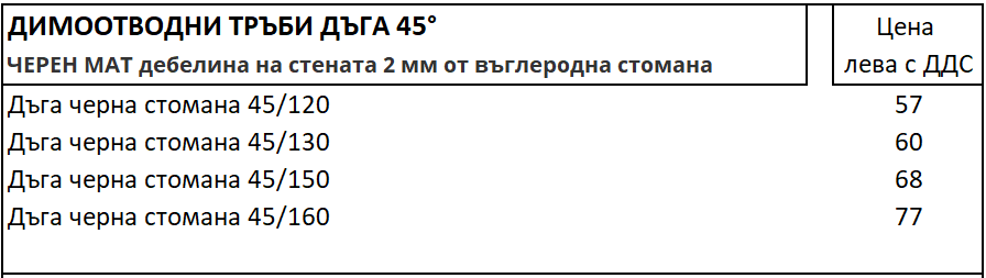 Димоотводни тръби дъга 45