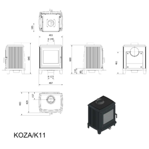 Чугунена печка на дърва Kratki Koza К11 – 6 kW