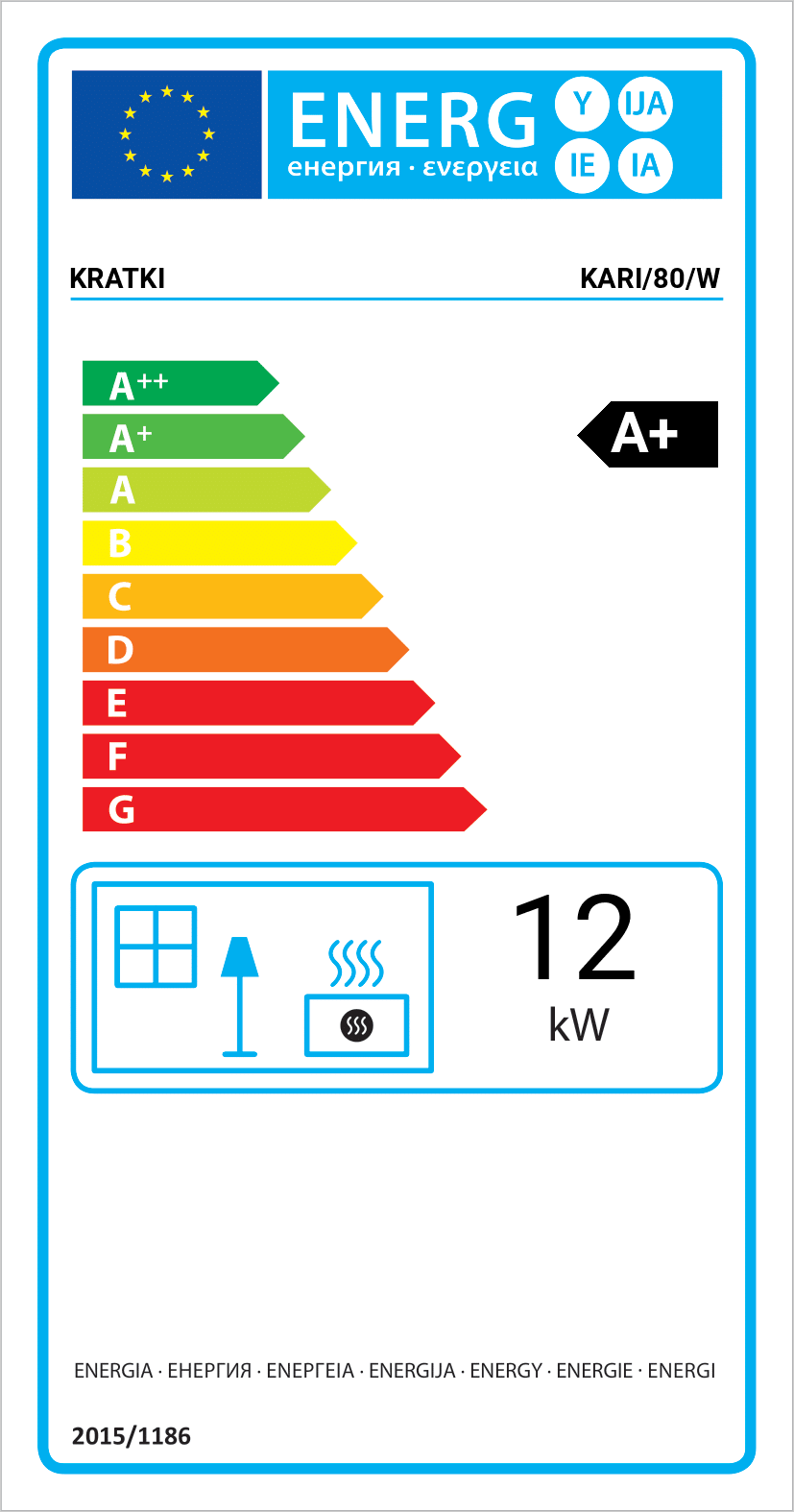 Печка на дърва Kratki KARI 80 – 12.0 kW