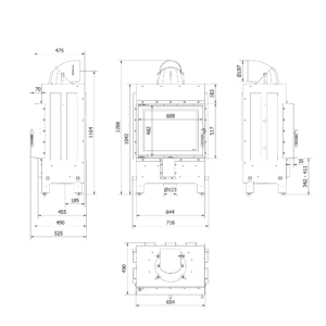 Камина на дърва за вграждане Kratki Lucy – 12~16 kW