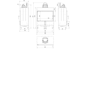 Камина на дърва за вграждане Kratki Lucy – 12~16 kW