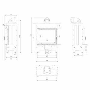 Камина на дърва за вграждане Kratki Lucy – 12~16 kW