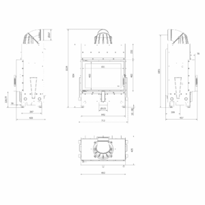 Камина на дърва за вграждане Kratki Floki – 8 kW