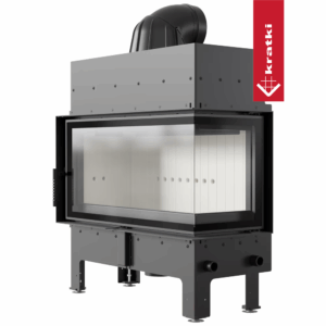 Ъглова камина за вграждане на дърва Kratki Floki – 8~12 kW