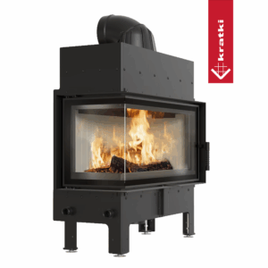 Ъглова камина за вграждане на дърва Kratki Floki – 8~12 kW