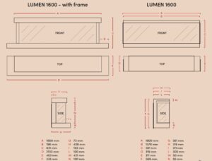 Размери електрическа камина La Nordica Lumen 1600